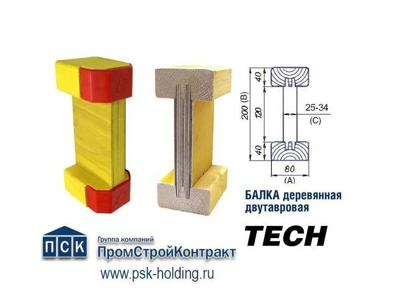 Балка двутавровая с заглушками «TECH» L=3,9 м
