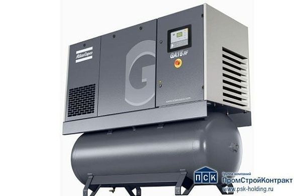 Стационарный винтовой компрессор Atlas Copco GA 15 кВт - 7.5 Бар